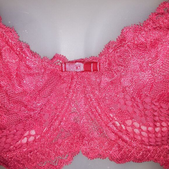 Youmita 40C Persian Red Unpadded Soft Lace Bra NWT - Picture 3 of 6